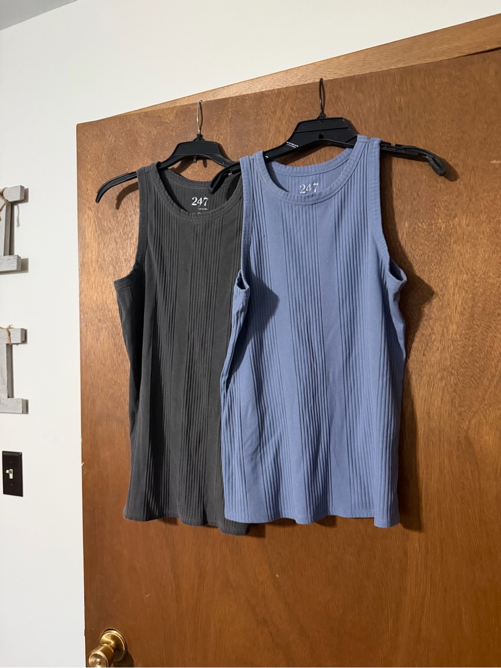 Maurices Ribbed Tank Tops in Charcoal Gray and Dusty Blue